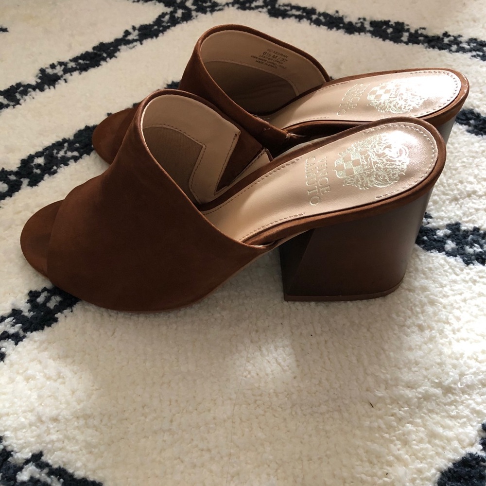 Vince Camuto Brown Suede Heeled Mule